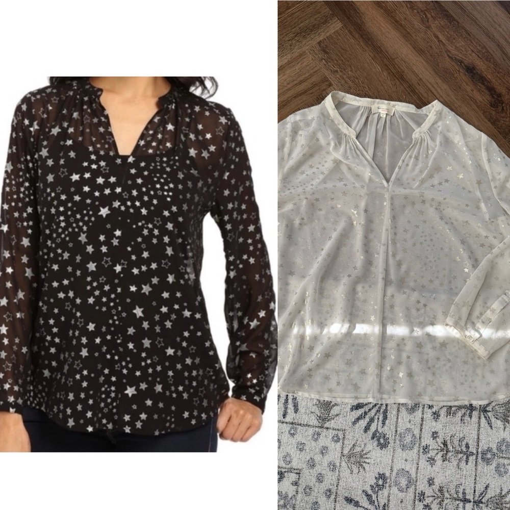 Two by Vince Camuto Star Print Blouse